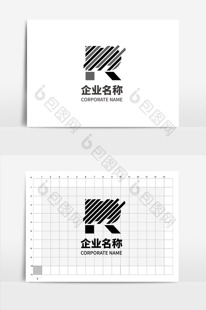 字母R形状纯字母单字母r图形logo