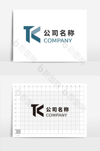 折纸火炬字母K字母logo图片