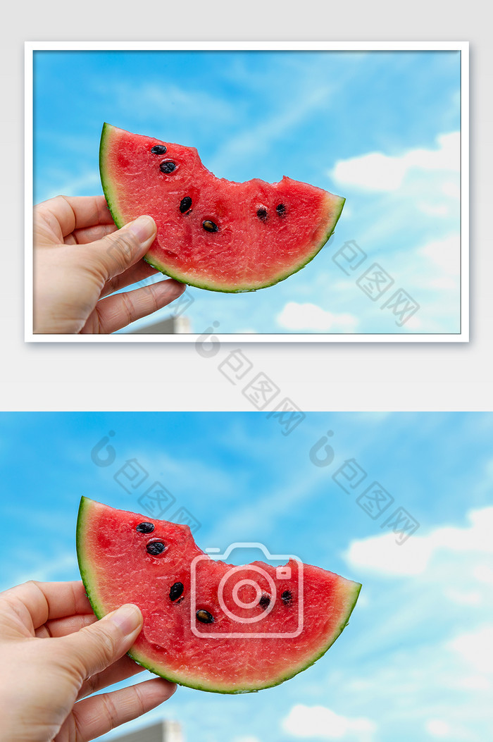 手拿西瓜夏季水果每报素材图片图片