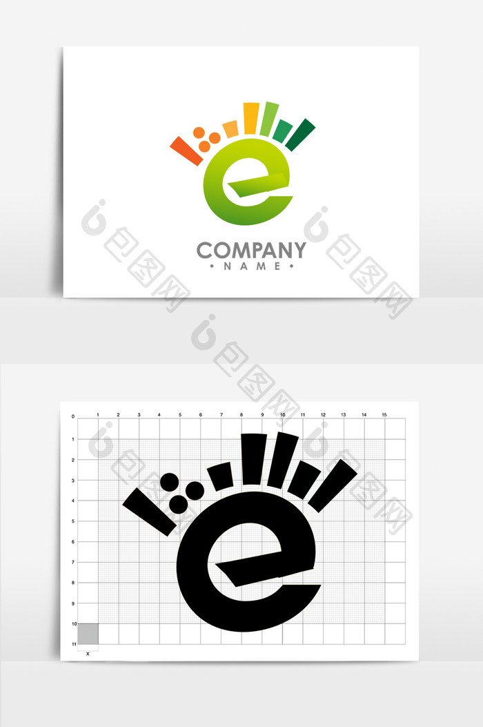 E彩色logo标志