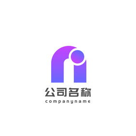 蓝紫色趣味N字母休闲娱乐体育行业logo