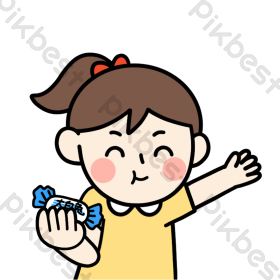 儿童节童趣表情包大白兔糖