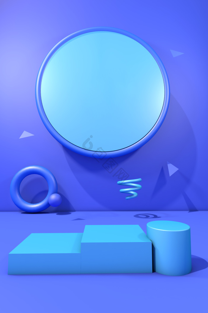 618双11蓝色大气立体c4d背景
