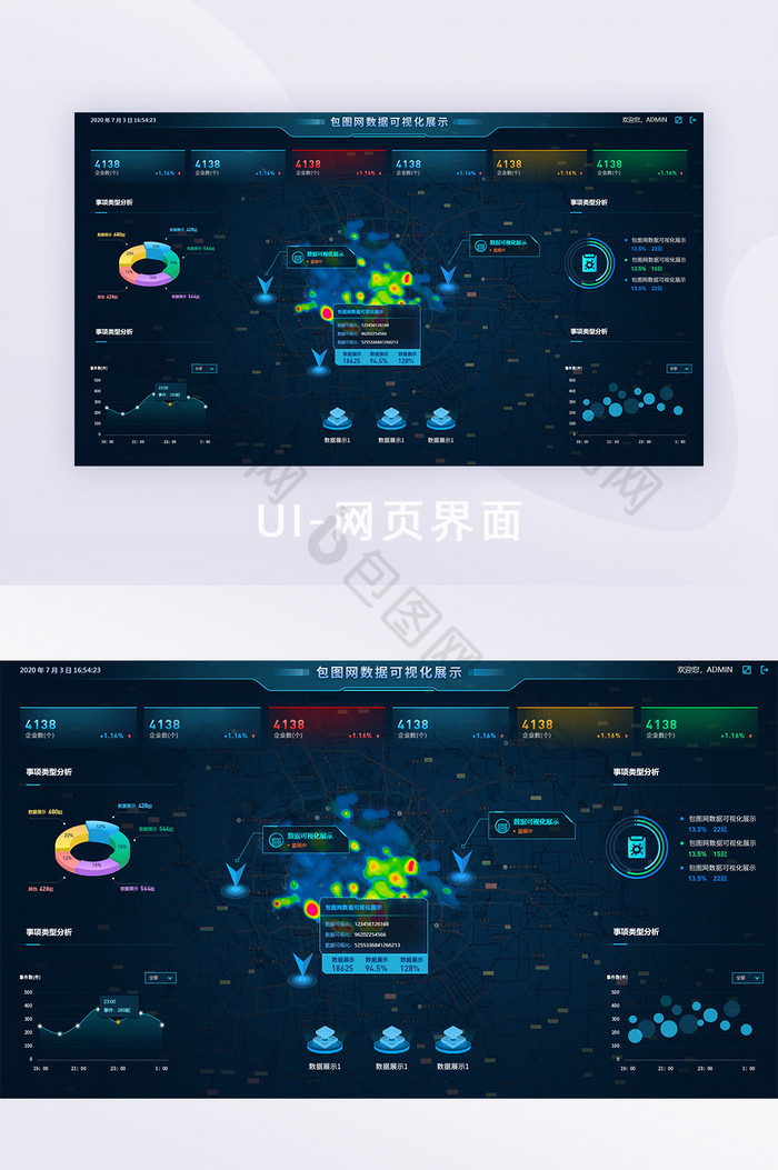 科技感数据可视化界面智慧城市城市治理图片图片