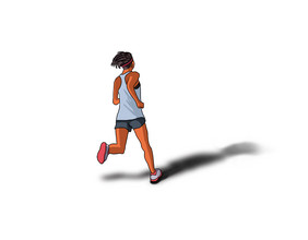 手绘运动体育跑步女性素材
