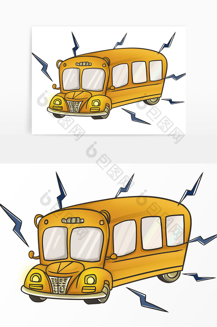 儿童校车改装Q版汽车插画图片图片