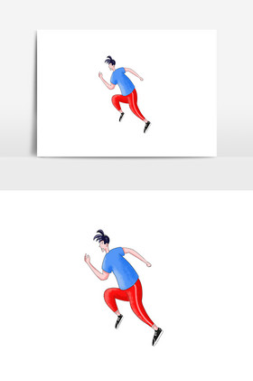 运动体育跑步人物插画