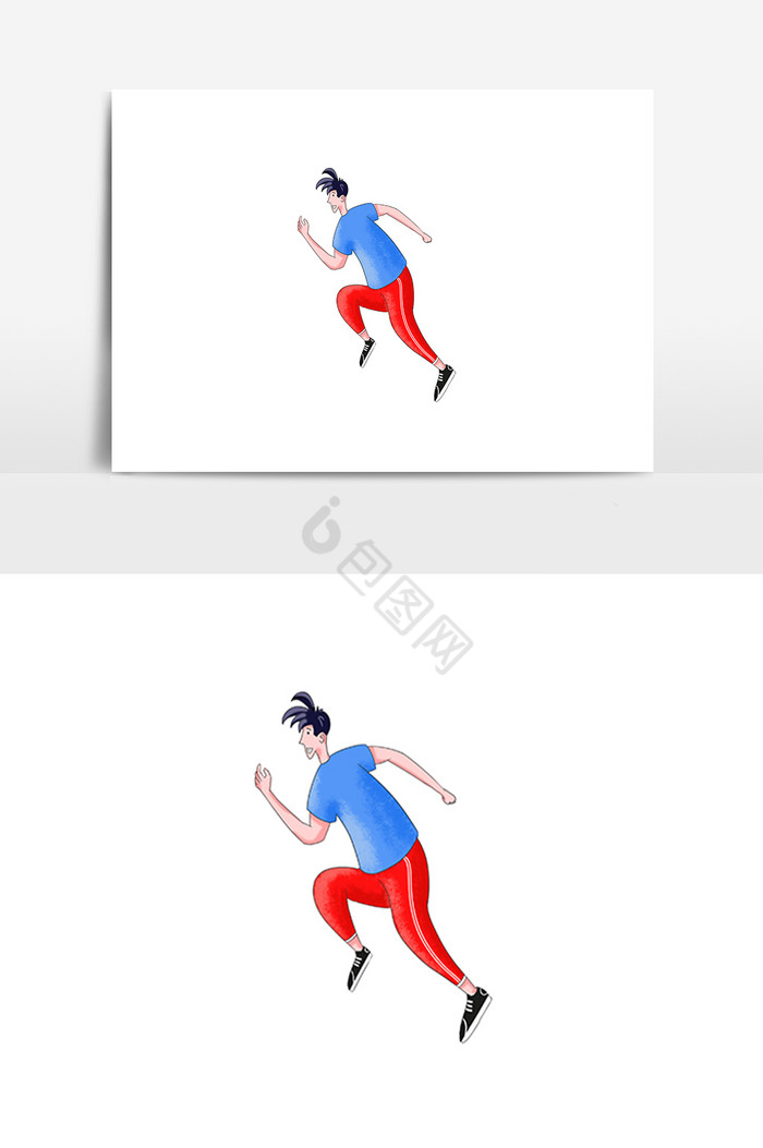 运动体育跑步人物插画图片