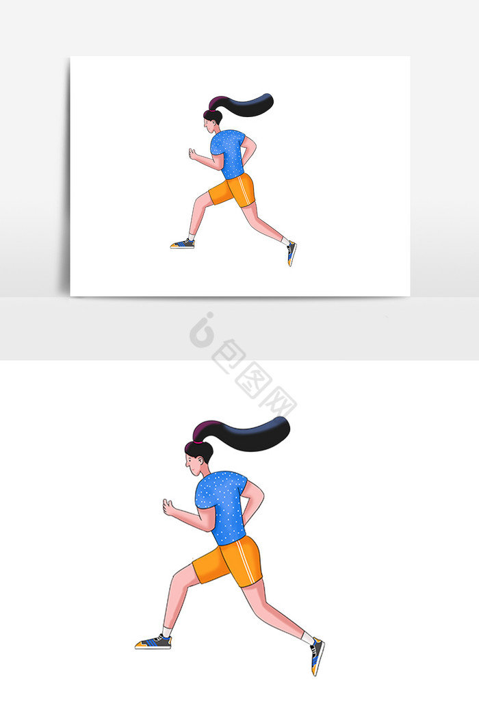 运动体育跑步人物插画图片