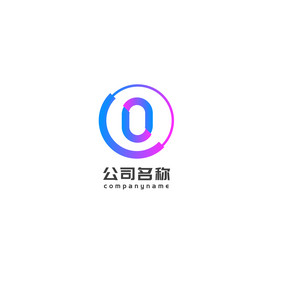 紫色渐变O字母互联网行业通用logo