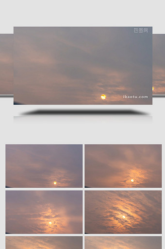 自然延迟拍摄唯美滑动夕阳天气视频素材图片