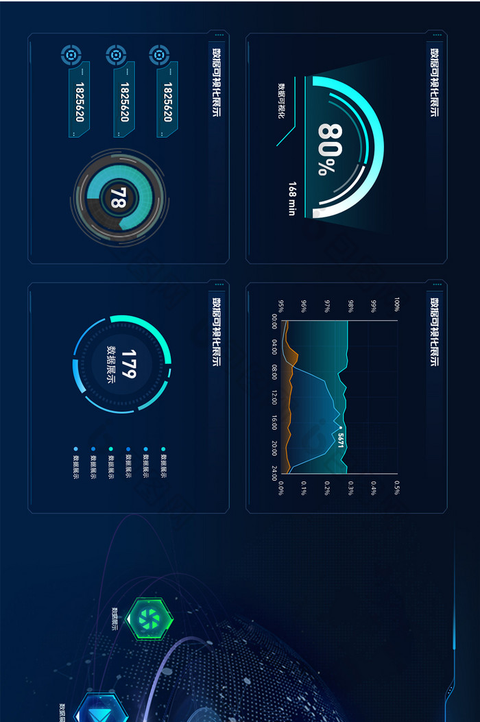 深色科技风酷炫数据可视化界面数据分析