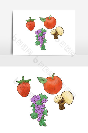 植物蔬菜苹果葡萄小元素图片