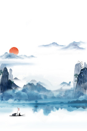 中国风水墨元素背景