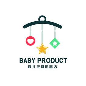 彩色婴儿玩具用品店logo