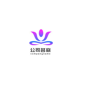 紫色简约美容健身瑜伽行业logo