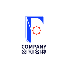 创意蓝色F字母logo设计