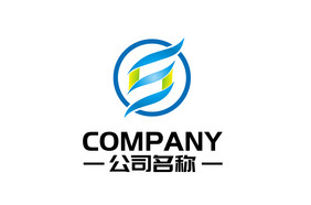 字母S组合蓝绿色渐变通用logo