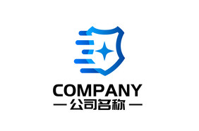 盾牌速度碎片元素组合通用logo