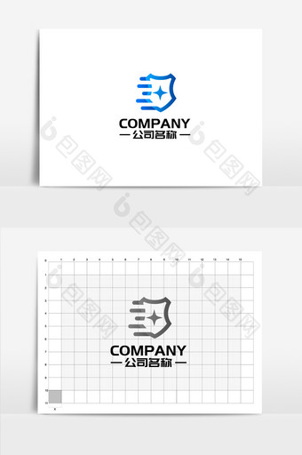 盾牌速度碎片元素组合通用logo图片