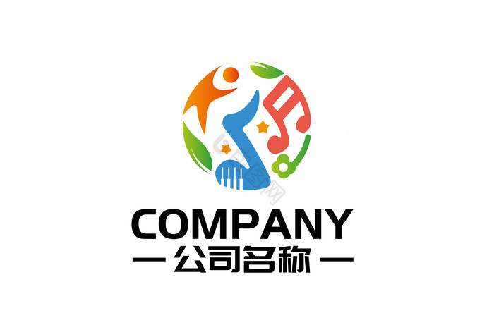 多音符组合logo图片