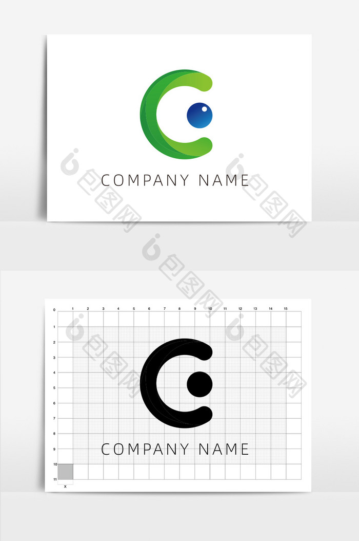简约字母C大气logo设计