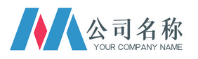 创意简约商务蓝色活动M字母logo