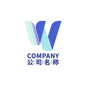 创意蓝紫色W字母logo