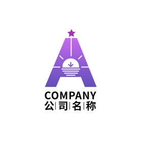 紫A字母logo