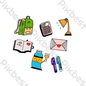 学习用品简笔画图片