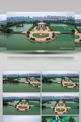 大气城市地标4K航拍淮安市周恩来纪念馆图片