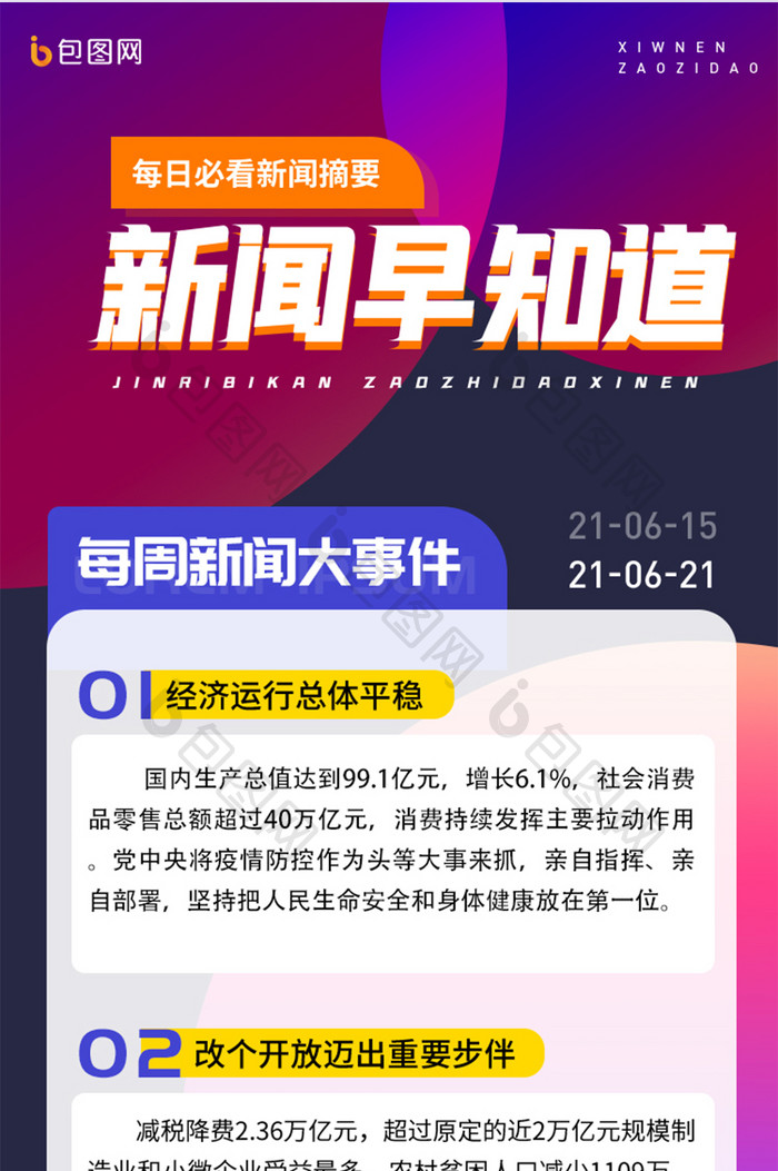 炫彩互联网企业新闻摘要大事件H5信息长图