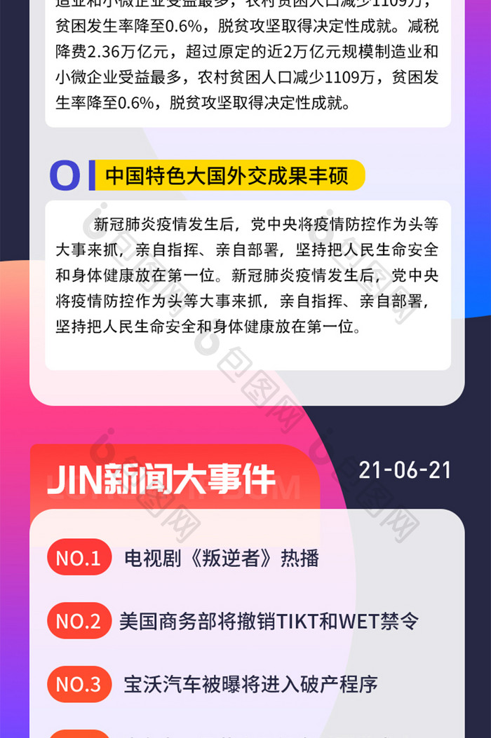 炫彩互联网企业新闻摘要大事件H5信息长图