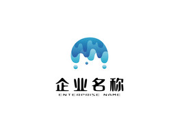 蓝色渐变海浪潮汐现代简约通用logo