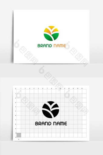 黄色绿色圆形花朵通用logo图片