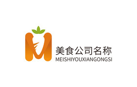 橙色字母M宠物食品餐饮标志LOGO