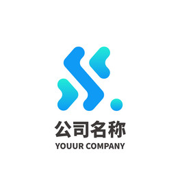 蓝色多边形几何图形通用型logo