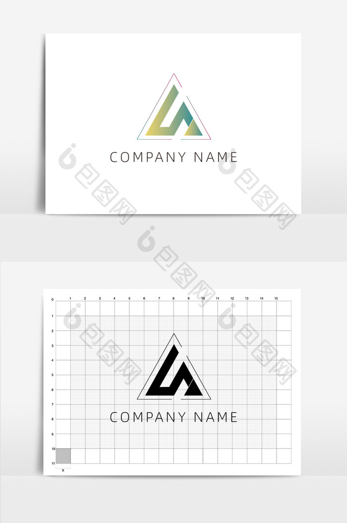 可爱卡通字母A logo设计