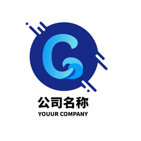 c字母几何渐变商务logo