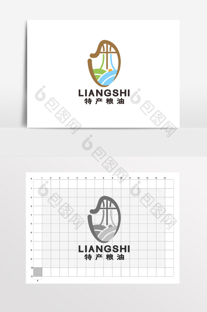 大米农业粮食特产LOGO标志VI谷物