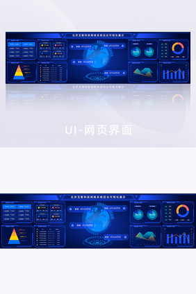 科技感互联网网络数据可视化超级大屏界面