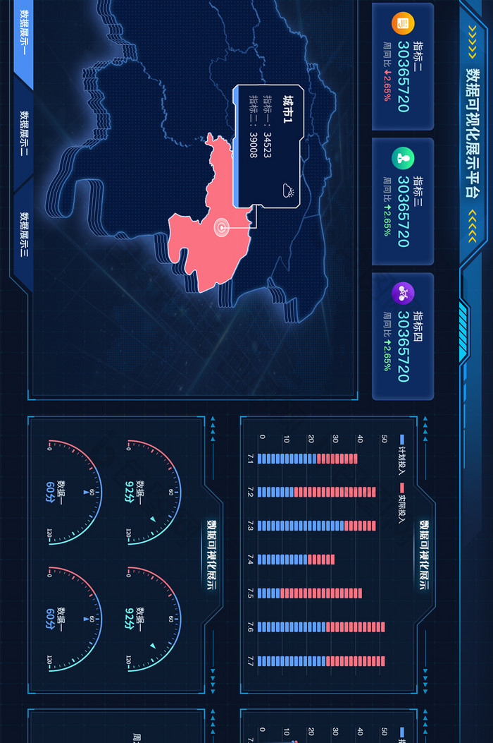 科技感酷炫可视化界面超级大屏信息化