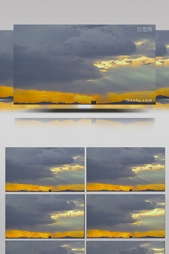 震撼的雨云夕阳4K超高清素材图片