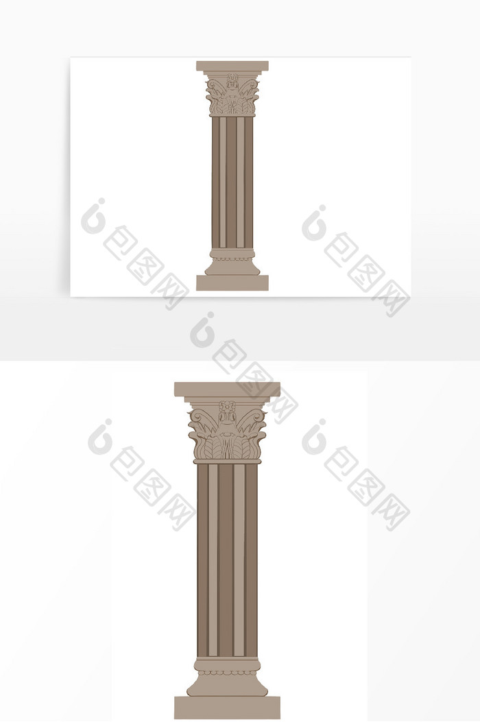 简约欧式罗马石膏柱元素