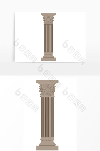 简约欧式罗马石膏柱元素图片
