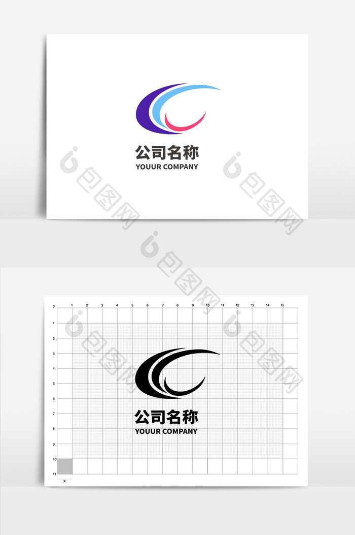c字母C英文logo设计