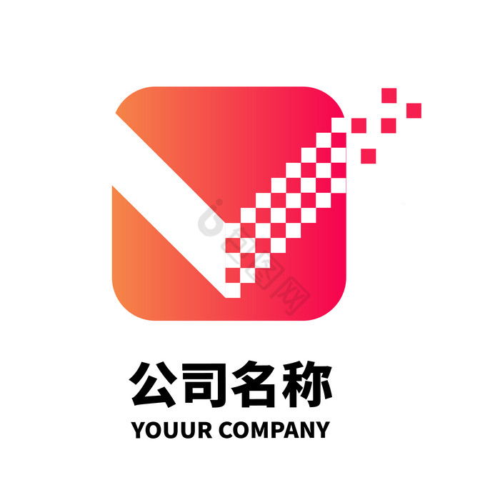 v字母logo几何logo