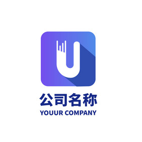 字母u设计logo三角几何logo