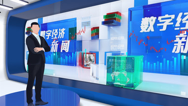 新闻虚拟演播室电视台三维栏目包装AE模板