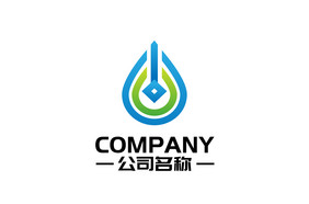 水滴科技四角星重复构成组合logo